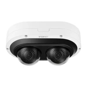 Hanwha P series FullHD 1080p 2MP Dual Lens Multi-Sensor IP Mini Vandal Dome Security Camera with Two 3 - 6mm Motorized Zoom Lenses (PNM-7082RVD)