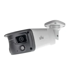 UNV 4MP Wide Angle 160° FoV Weatherproof 24/7 ColorHunter Bullet IP Security Camera with 2 x 4.0mm Fixed Lenses and 2-Way Audio (IPC2K24SE-ADF40KMC-WL-I0)